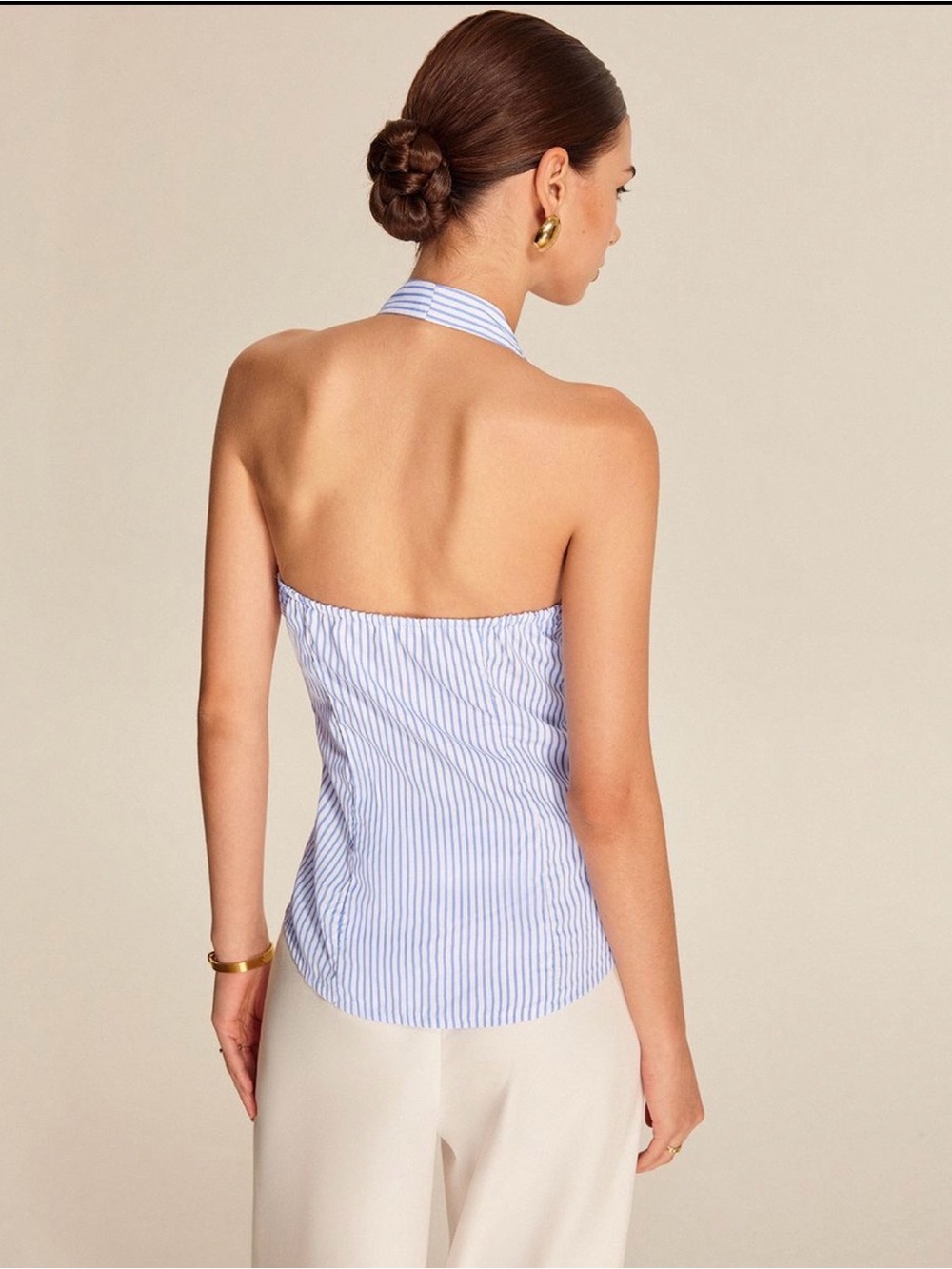 Commense Halter Tie-Front Top - Picture 2 of 2